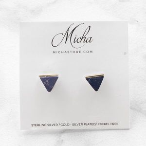 NWT Navy Faux Marble Earrings